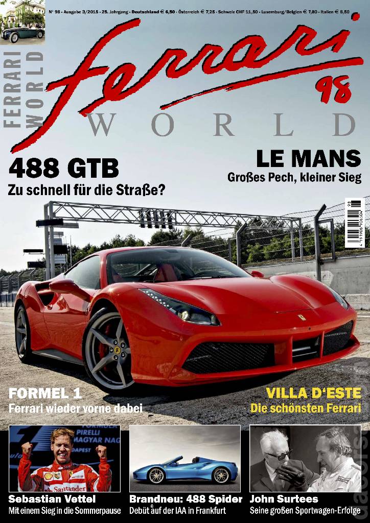 Image representing Ferrari World Deutschland issue 98, Ausgabe 3/2015 - 25. Jahrgang
