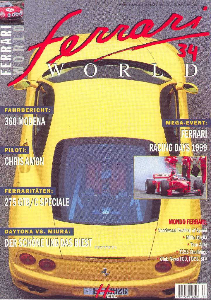 Image representing Ferrari World Deutschland issue 34, 9. Jahrgang (1999)
