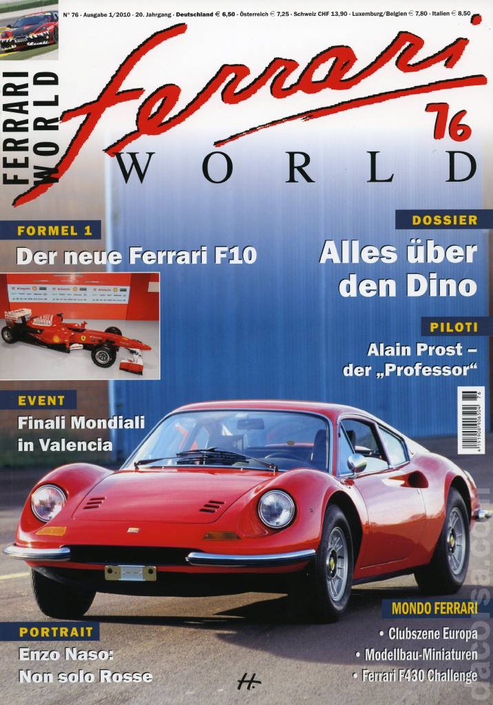 Cover of Ferrari World Deutschland issue 76, Ausgabe 1/2010 - 20. Jahrgang