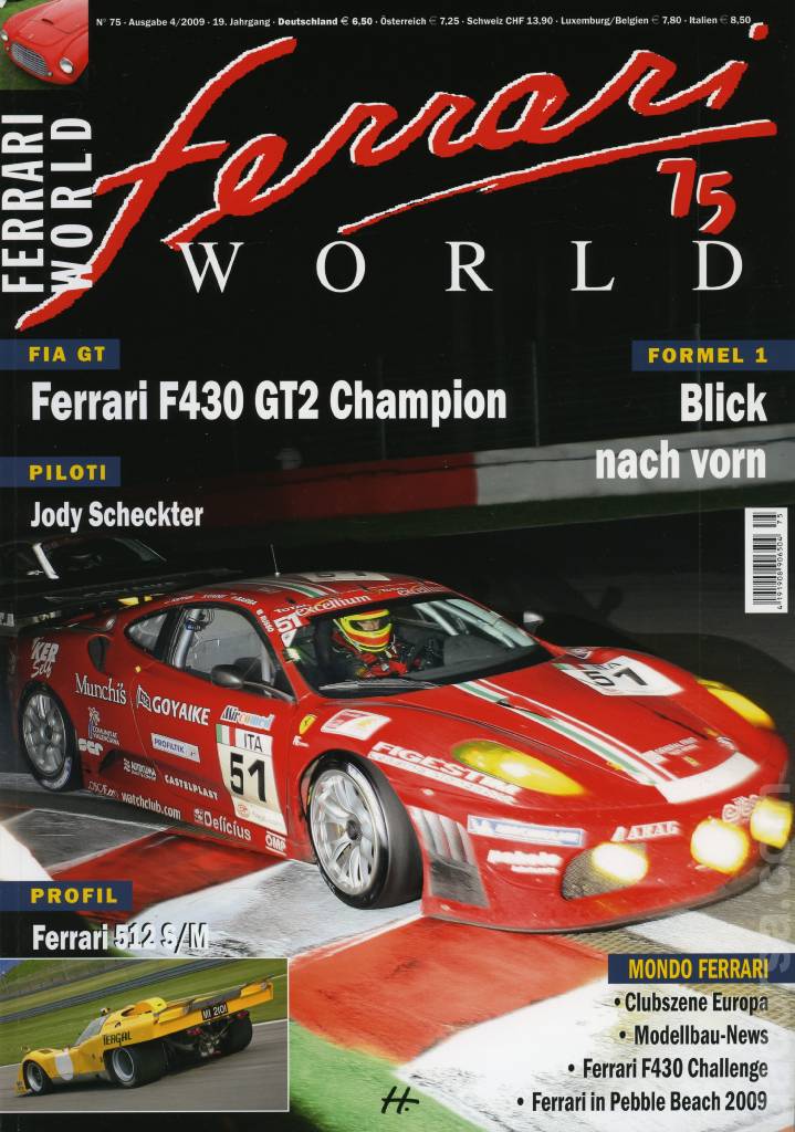Cover of Ferrari World Deutschland issue 75, Ausgabe 4/2009 - 19. Jahrgang