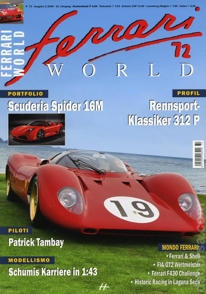 Cover of Ferrari World Deutschland issue 72, Ausgabe 1/2009 - 19. Jahrgang