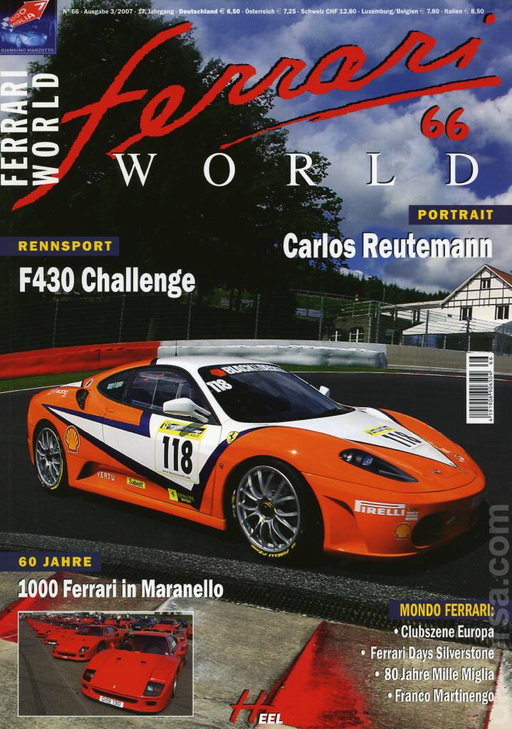 Cover of Ferrari World Deutschland issue 66, Ausgabe 3/2007 - 17. Jahrgang
