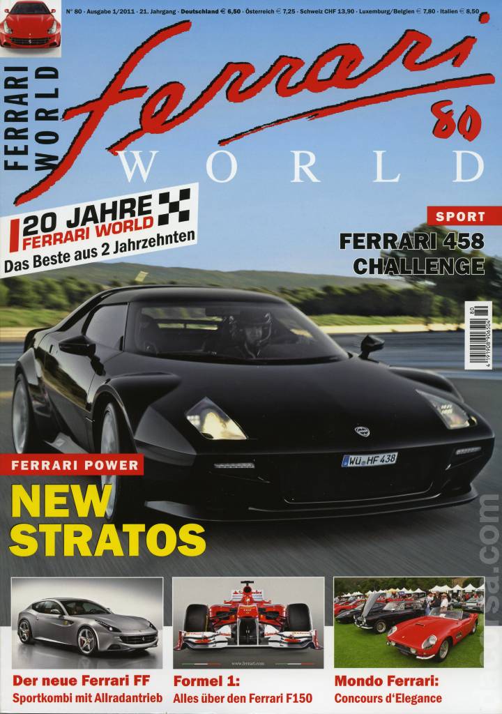 Cover of Ferrari World Deutschland issue 80, Ausgabe 1/2011 - 21. Jahrgang