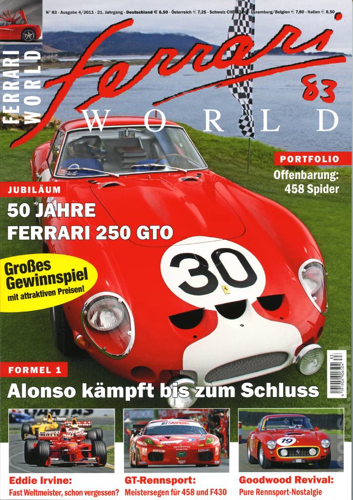 Cover of Ferrari World Deutschland issue 83, Ausgabe 4/2011 - 21. Jahrgang