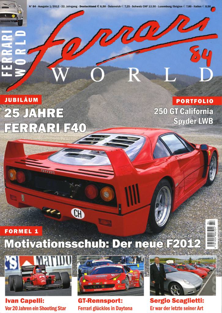 Cover of Ferrari World Deutschland issue 84, Ausgabe 1/2012 - 22. Jahrgang