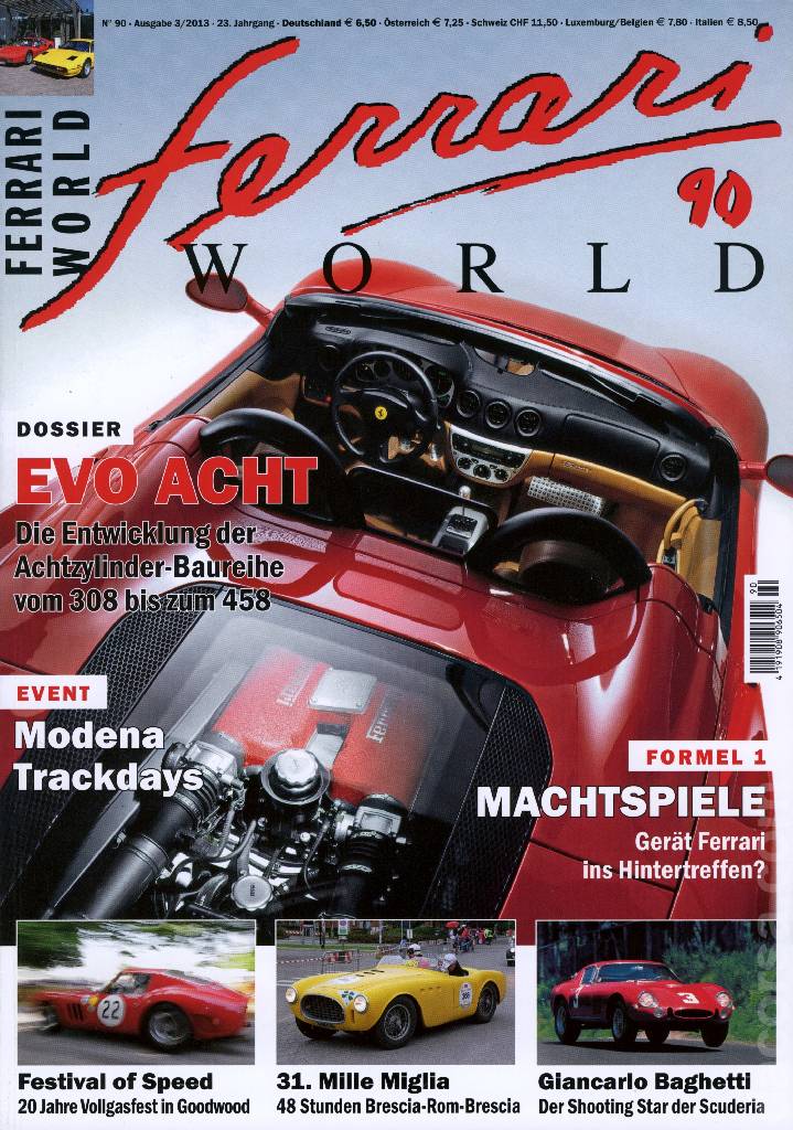 Cover of Ferrari World Deutschland issue 90, Ausgabe 3/2013 - 23. Jahrgang