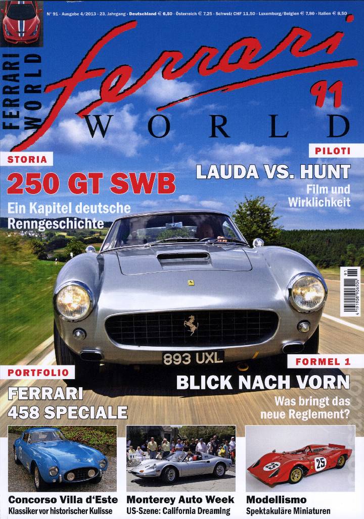 Cover of Ferrari World Deutschland issue 91, Ausgabe 4/2013 - 23. Jahrgang
