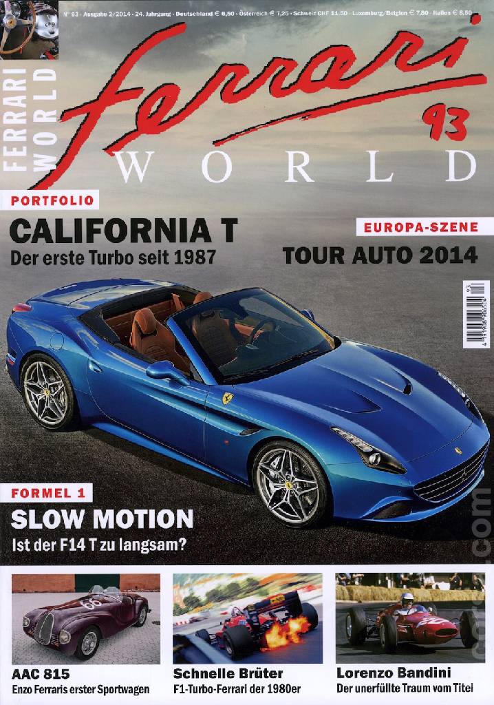 Cover of Ferrari World Deutschland issue 93, Ausgabe 2/2014 - 24. Jahrgang