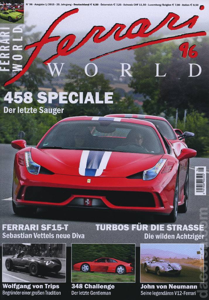 Cover of Ferrari World Deutschland issue 96, Ausgabe 1/2015 - 25. Jahrgang