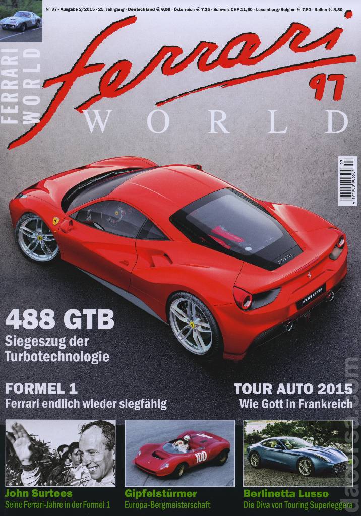 Cover of Ferrari World Deutschland issue 97, Ausgabe 2/2015 - 25. Jahrgang