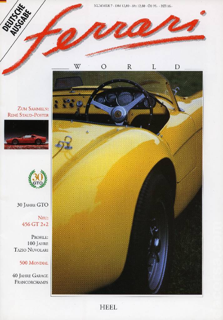 Cover of Ferrari World Deutschland issue 7, 2. Jahrgang (1992)
