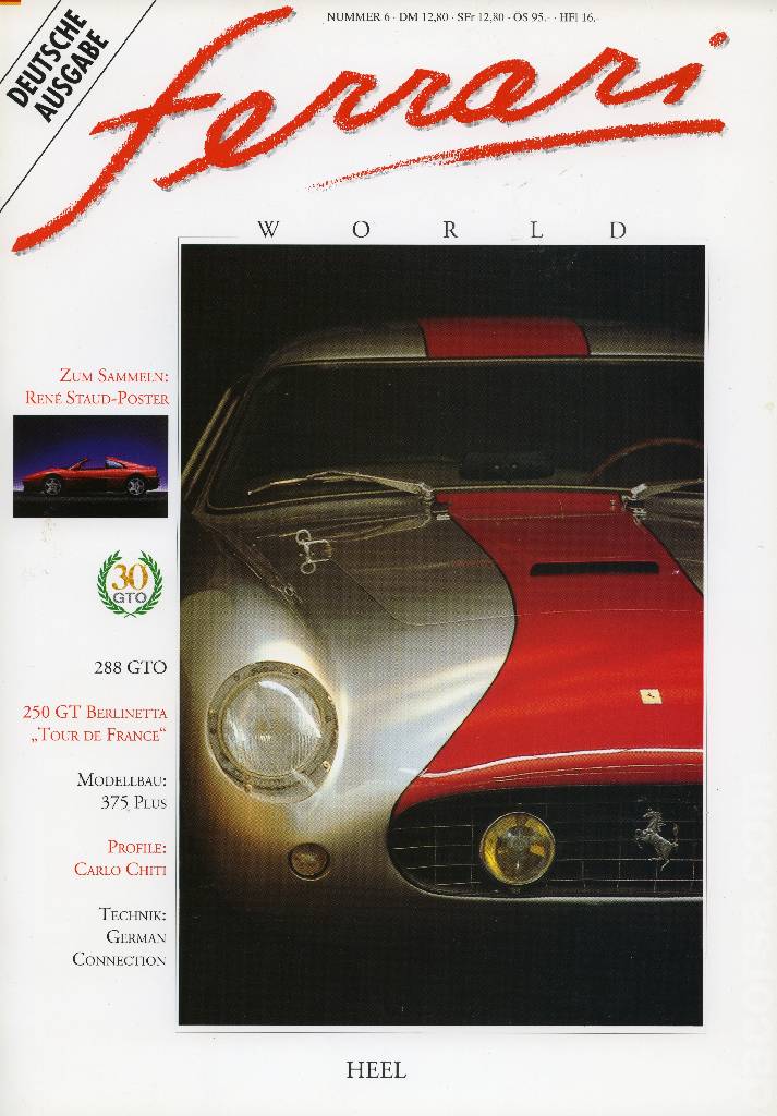 Cover of Ferrari World Deutschland issue 6, 1. Jahrgang (1991)