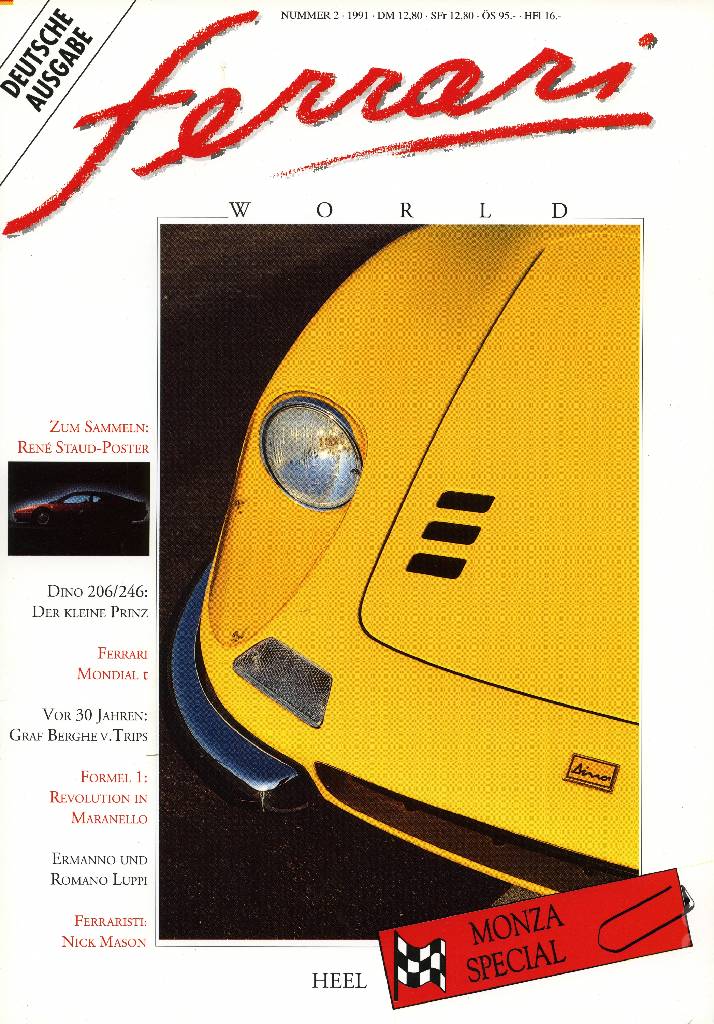 Cover of Ferrari World Deutschland issue 2, 1. Jahrgang (1991)