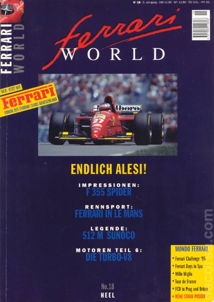Cover of Ferrari World Deutschland issue 18, 5. Jahrgang (1995)