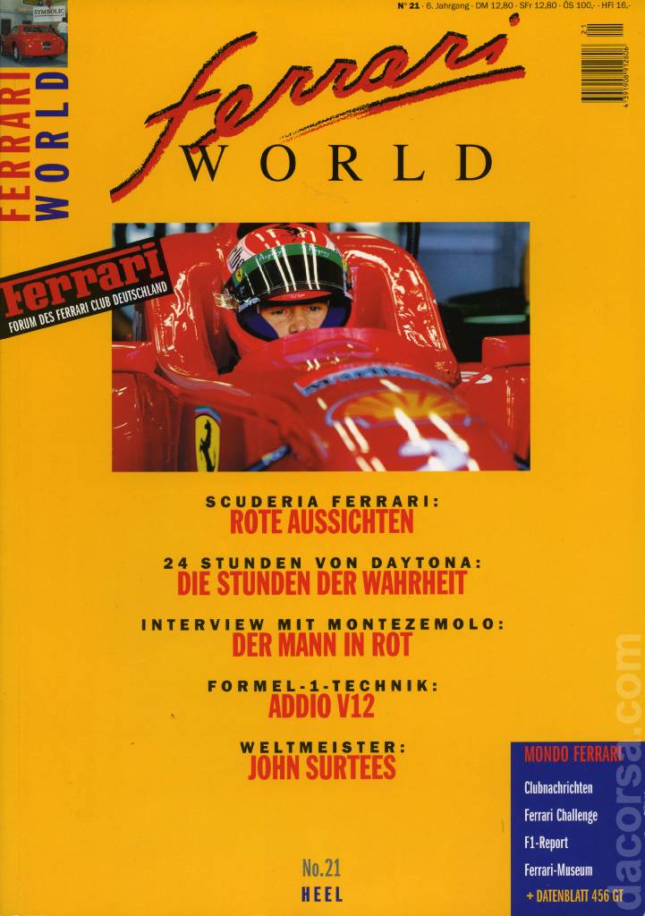 Cover of Ferrari World Deutschland issue 21, 6. Jahrgang (1996)