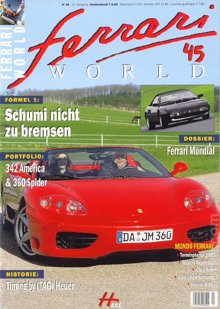 Cover of Ferrari World Deutschland issue 45, 12. Jahrgang (2002)