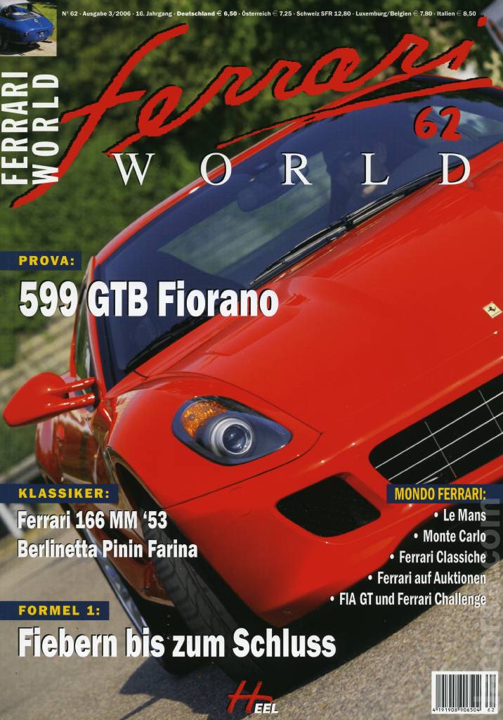 Cover of Ferrari World Deutschland issue 62, Ausgabe 3/2006 - 16. Jahrgang