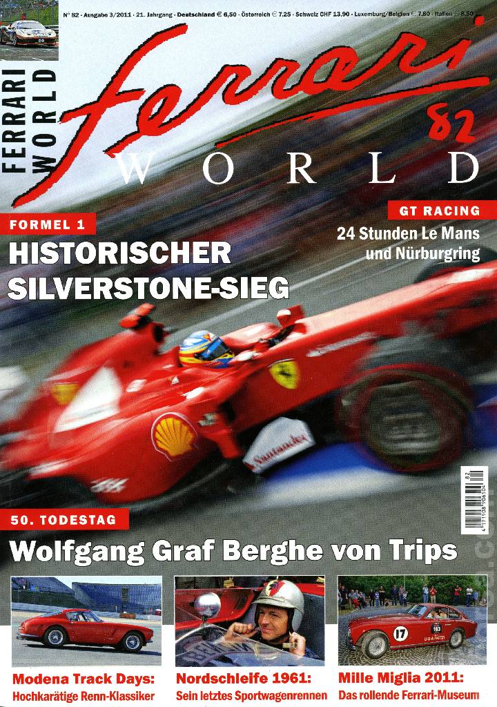 Cover of Ferrari World Deutschland issue 82, Ausgabe 3/2011 - 21. Jahrgang