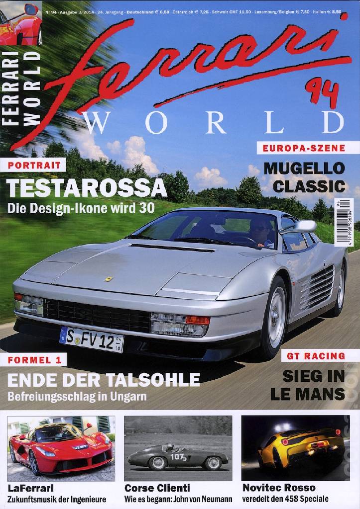 Cover of Ferrari World Deutschland issue 94, Ausgabe 3/2014 - 24. Jahrgang