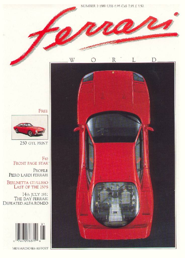 Cover of Ferrari World issue 1, June / Juli 1989