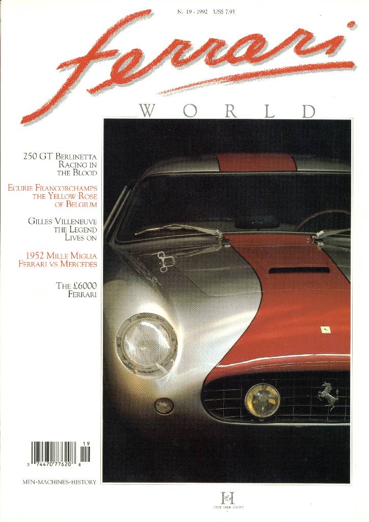 Cover of Ferrari World issue 19, September / October 1992