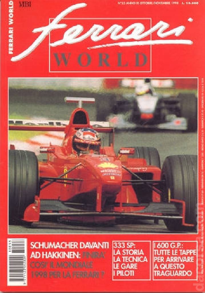 Cover of Ferrari World Italia issue 53, anno IX - Novembre / Dicembre 1998
