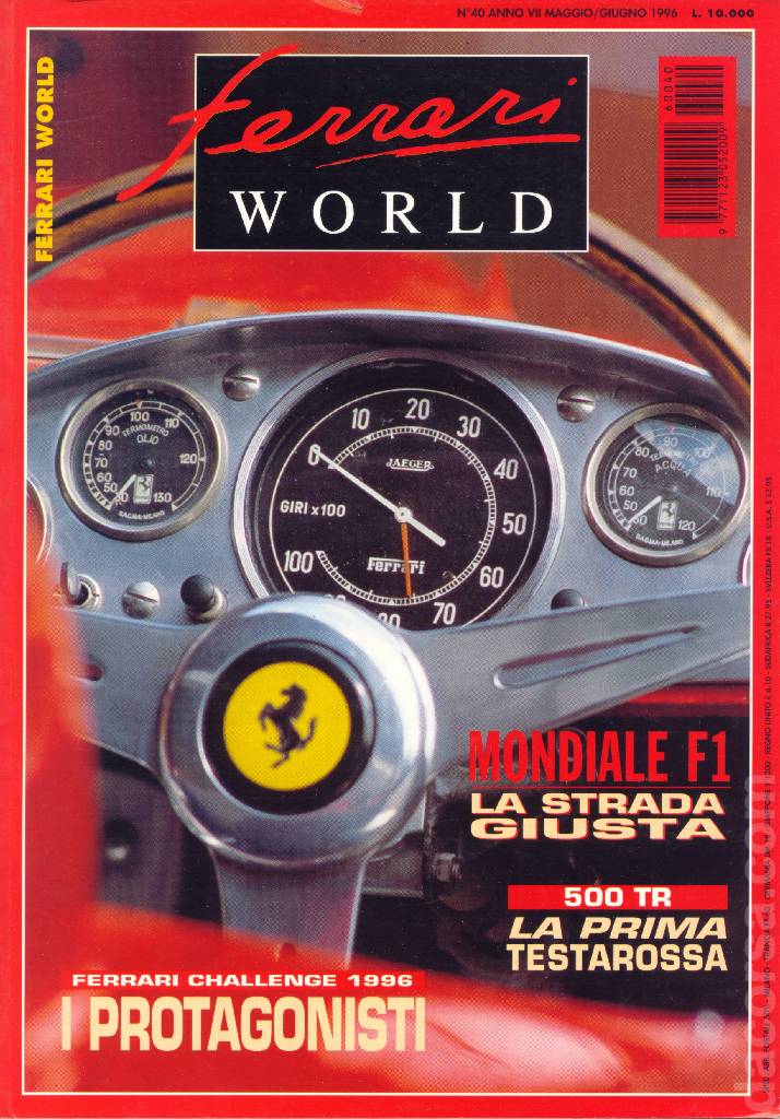 Cover of Ferrari World Italia issue 40, anno VII - Maggio / Giugno 1996