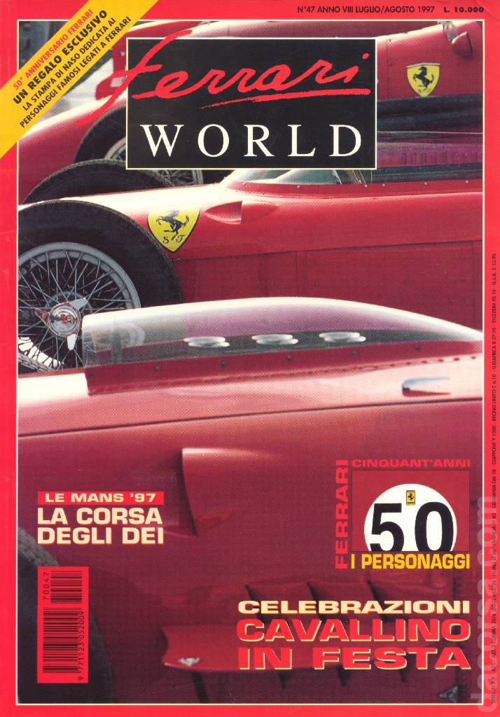 Cover of Ferrari World Italia issue 47, anno VIII - Luglio / Agosto 1997