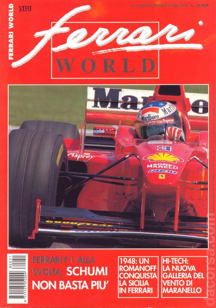 Cover of Ferrari World Italia issue 51, anno IX - Giugno / Luglio (1998)