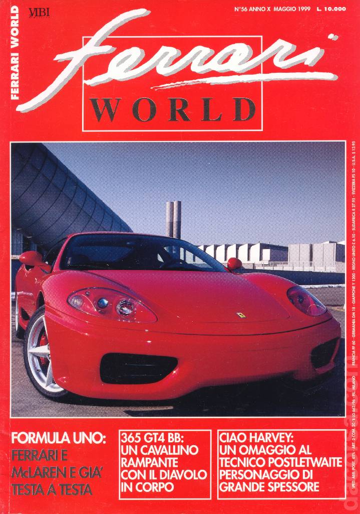 Cover of Ferrari World Italia issue 56, anno X - Maggio 1999