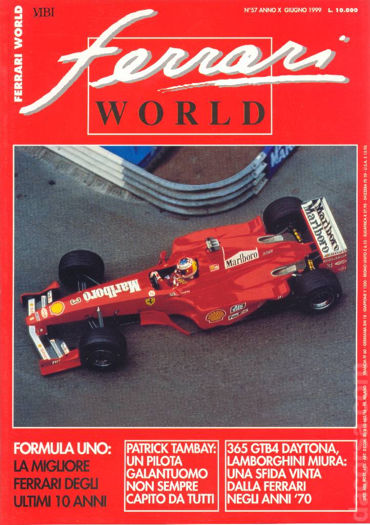 Cover of Ferrari World Italia issue 57, anno X - Guigno 1999