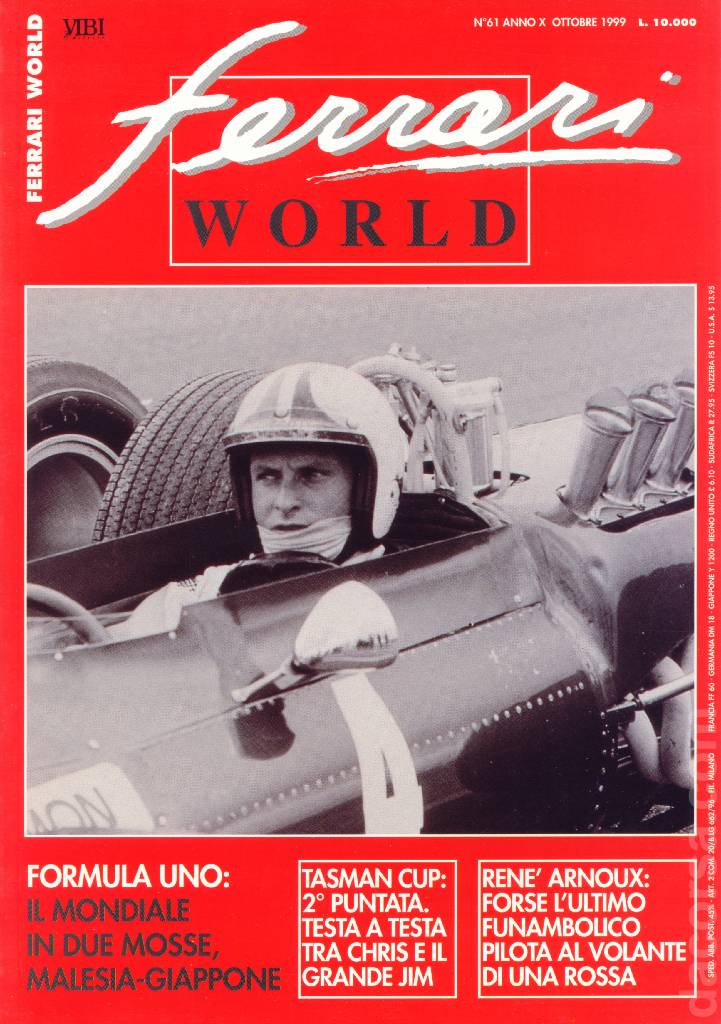 Cover of Ferrari World Italia issue 61, anno X - Ottobre 1999