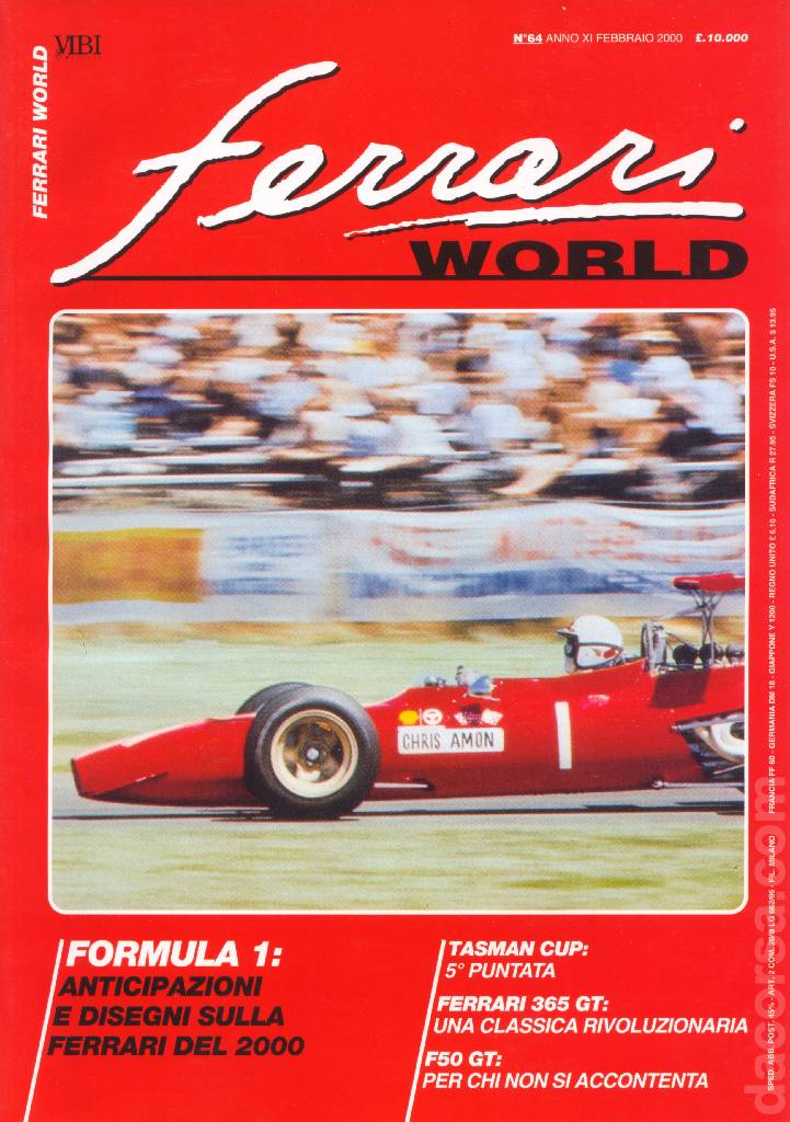 Cover of Ferrari World Italia issue 64, anno XI - Febbraio 2000