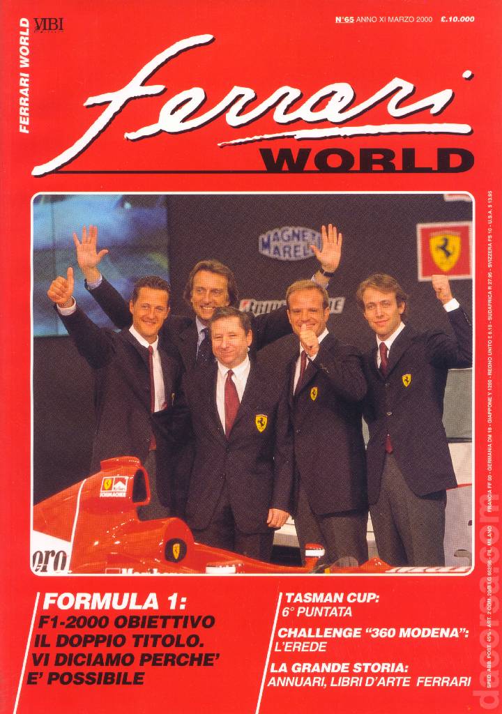 Cover of Ferrari World Italia issue 65, anno XI - Marzo 2000