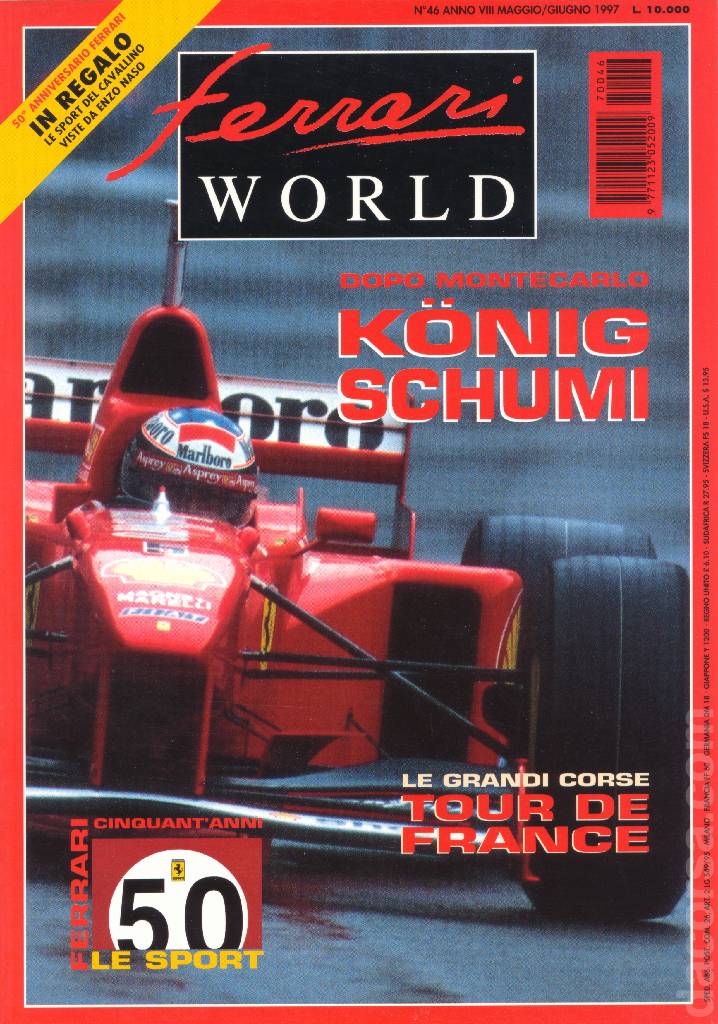 Cover of Ferrari World Italia issue 46, anno VIII - Maggio / Giugno 1997
