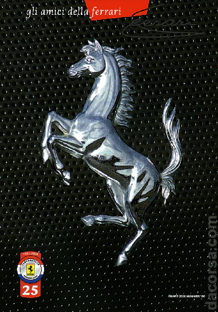 Cover of Gli Amici della Ferrari issue 100, Maart 2008 nummer 100
