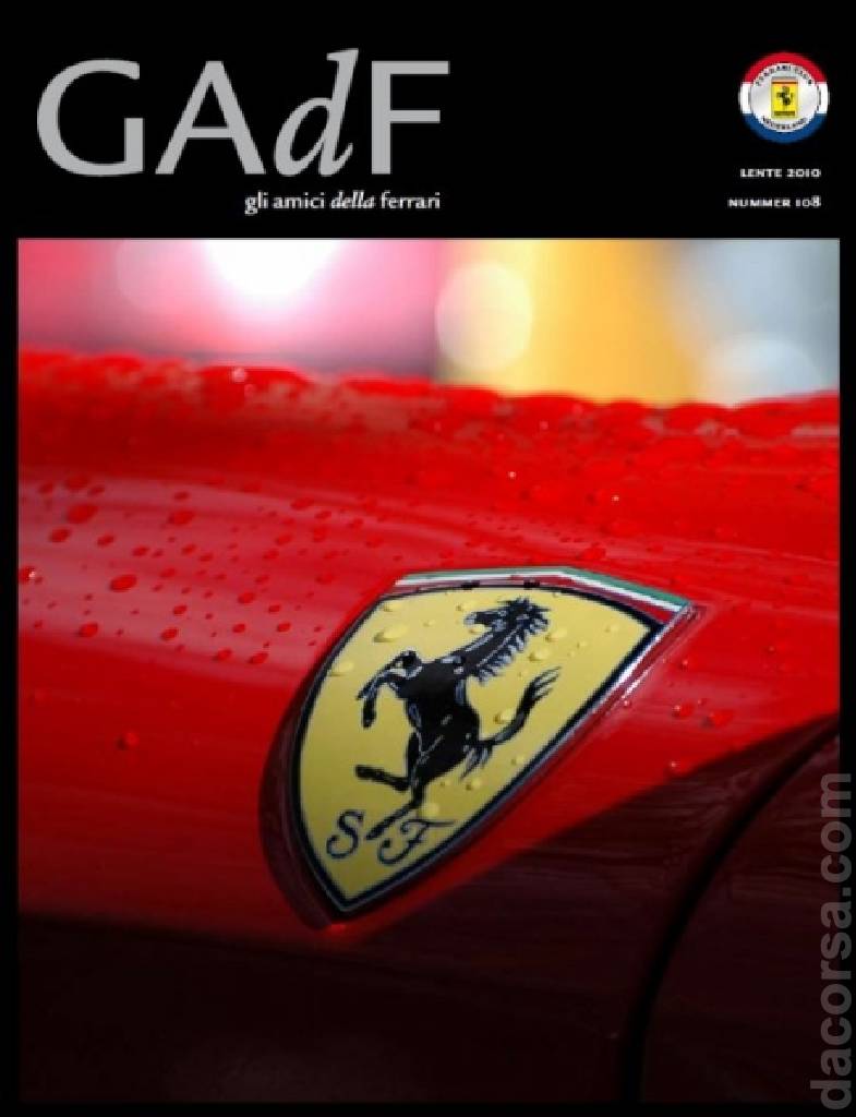 Cover of Gli Amici della Ferrari issue 108, Lente 2010