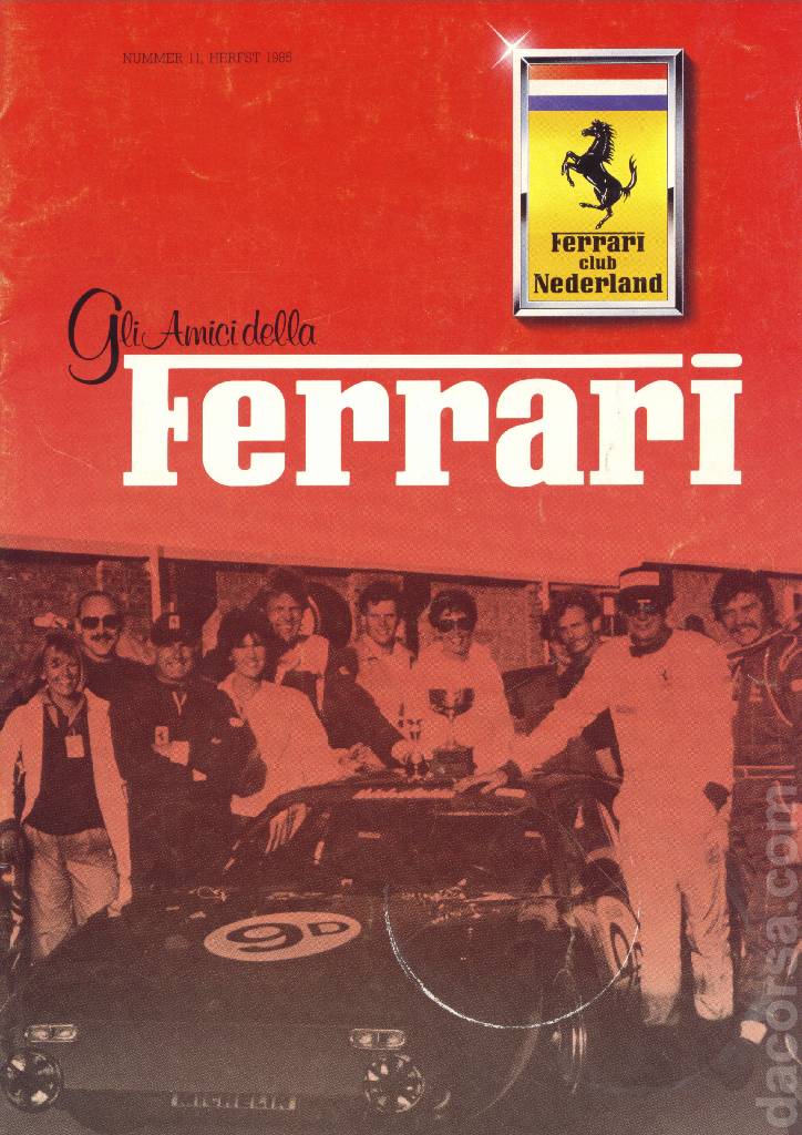 Cover of Gli Amici della Ferrari issue 11, Nummer 11, herfst 1985