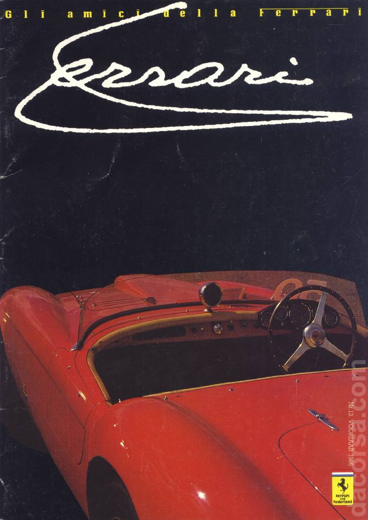 Cover of Gli Amici della Ferrari issue 13, Nummer 13, voorjaar 1986