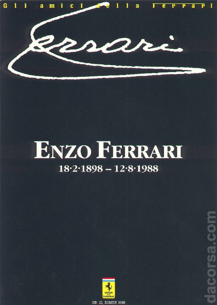 Cover of Gli Amici della Ferrari issue 22, Nr. 22, zomer 1988