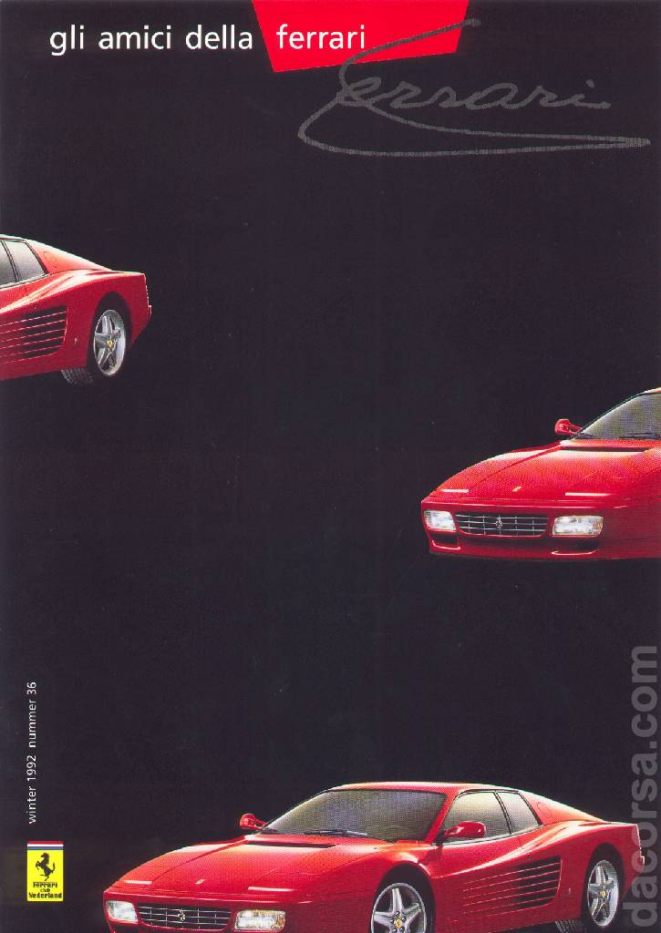 Cover of Gli Amici della Ferrari issue 36, winter 1992 nummer 36