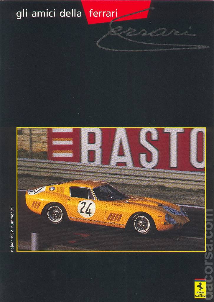 Cover of Gli Amici della Ferrari issue 39, najaar 1992 nummer 39