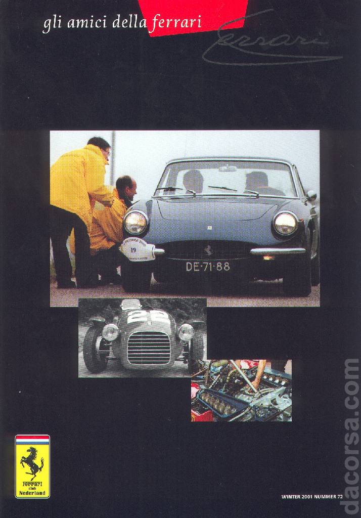 Cover of Gli Amici della Ferrari issue 72, Winter 2001 nummer 72