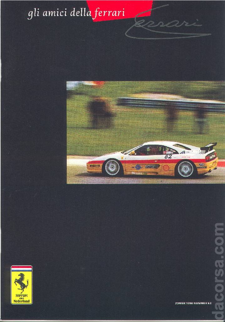 Cover of Gli Amici della Ferrari issue 62, Zomer 1998 nummer 62