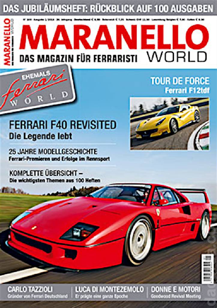 Cover of Maranello World issue 100, Ausgabe 1/2016 - 26. Jahrgang