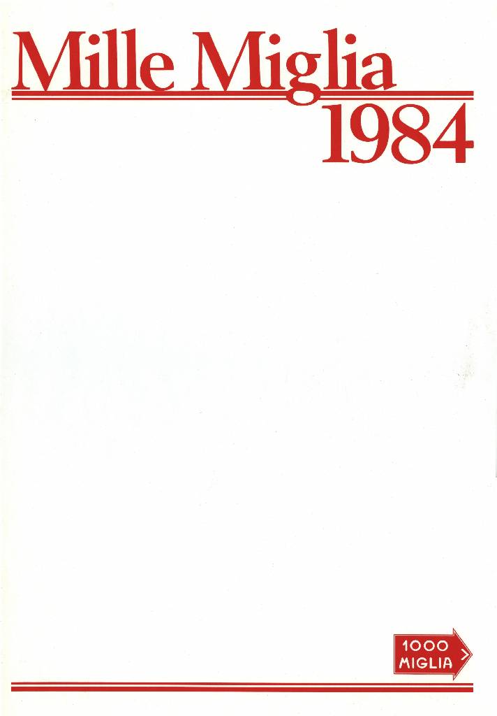 Cover of Mille Miglia 1984, La Mille Miglia Editrice