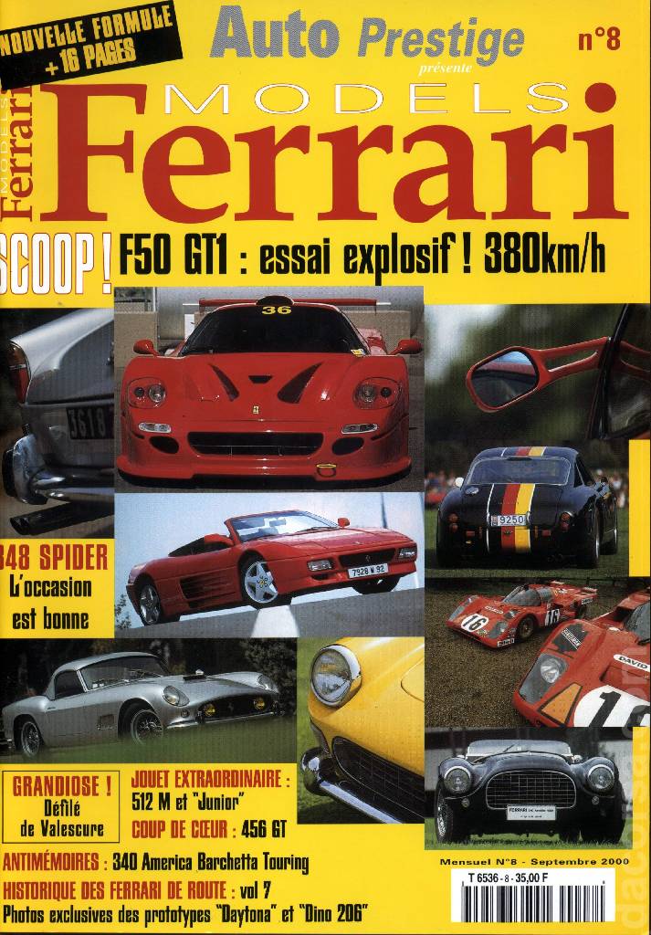 Image representing Ferrari Models (Septembre 2000) issue 8, Auto Prestige Ferrari Models