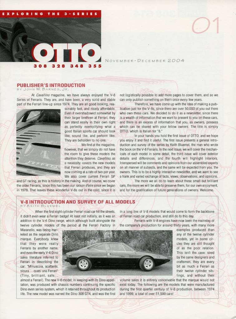 Cover of Otto newsletter issue 1, November - December 2004