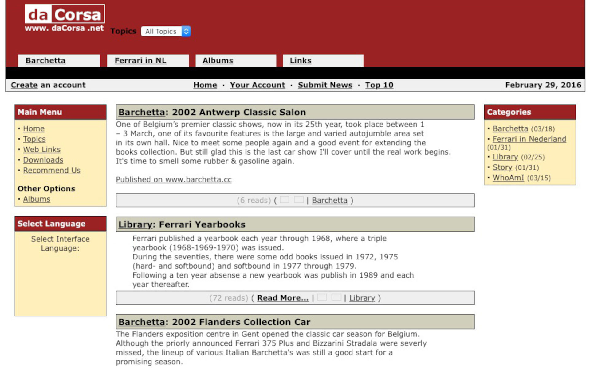 Screenshot of www.dacorsa.net version 3